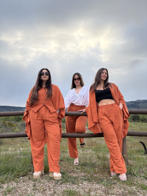 Pantalón Teja de Pinzas – Algodón Tipo Lino - Imagen 3