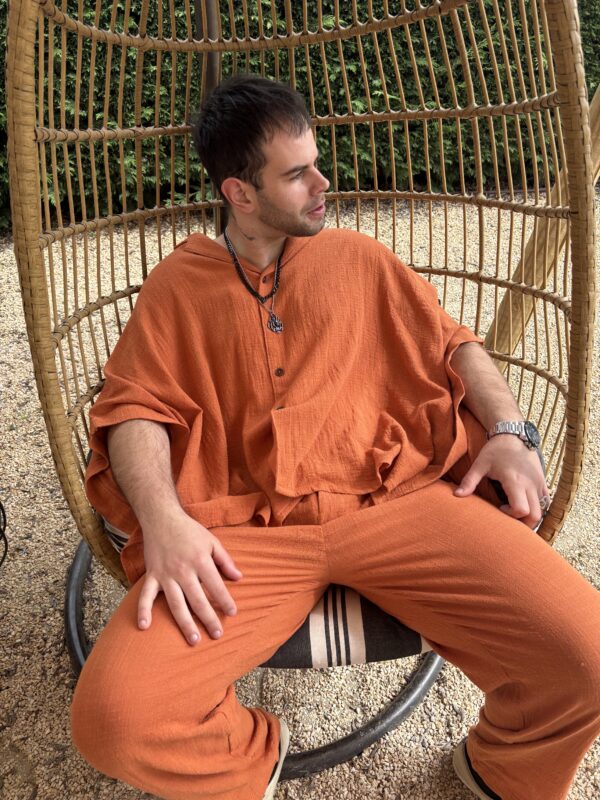 Pantalón Teja de Pinzas – Algodón Tipo Lino