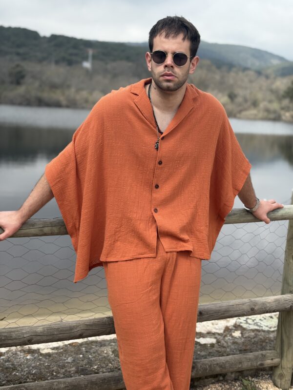Camisa Teja Efecto Capa – Algodón Tipo Lino - Imagen 3
