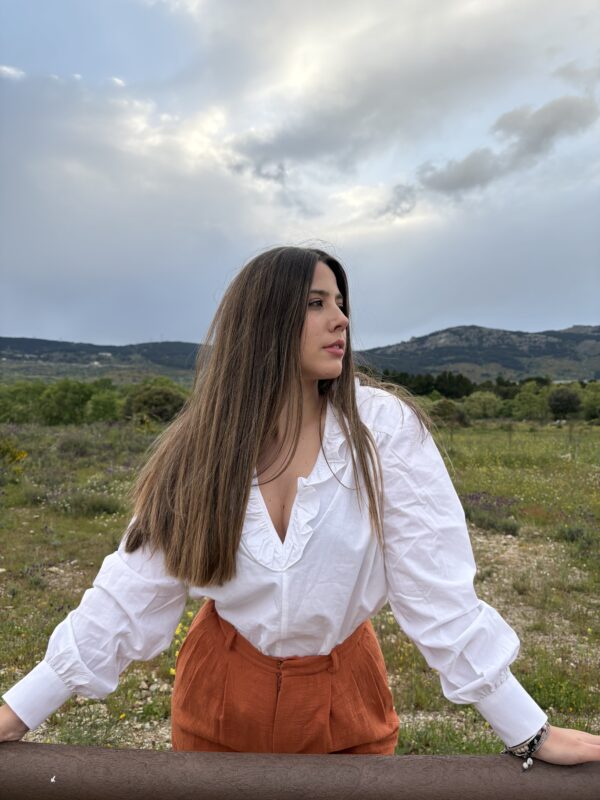 Camisa Victoriana Blanca de Algodón