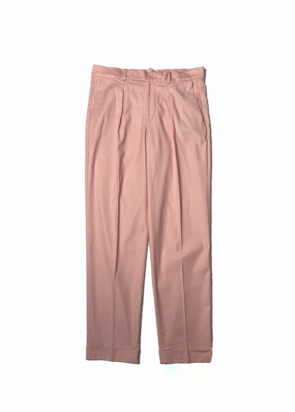 Pantalón Cruzado de Pinzas en Algodón Rosa Palo - Imagen 4