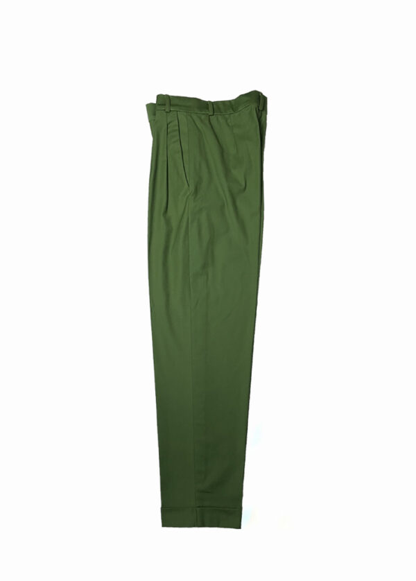 Pantalón Verde Oliva de Algodón – Pinzas y Cierre Cruzado - Imagen 5