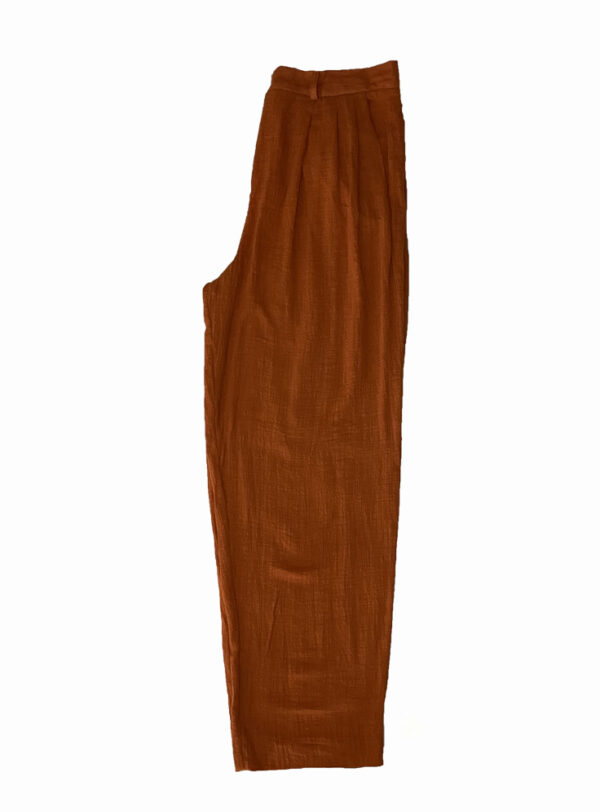 Pantalón Teja de Pinzas – Algodón Tipo Lino - Imagen 4