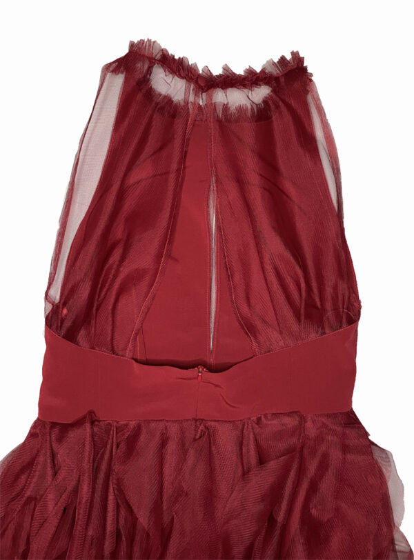 Vestido Burdeos de Tul y Ondas - Imagen 4