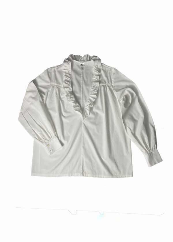 Camisa Victoriana Blanca de Algodón - Imagen 4